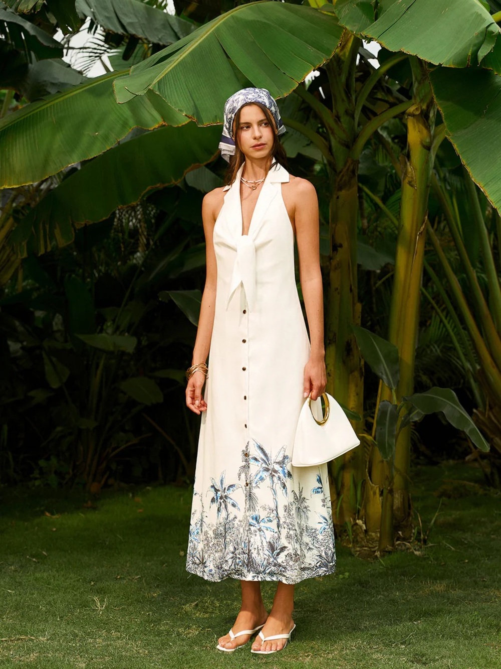 Commense Boho Tie-Front Backless Dress - Picture 1 of 16